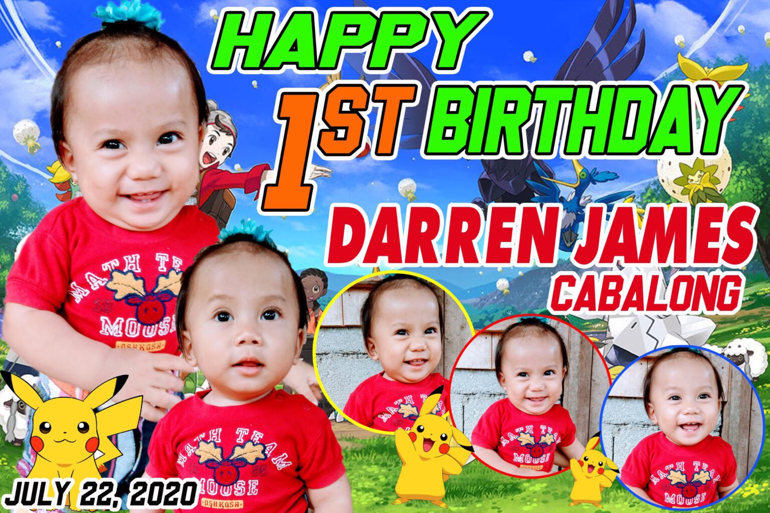 Pokemon 1st Birthday Tarpaulin Design