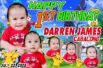Pokemon 1st Birthday Tarpaulin Design