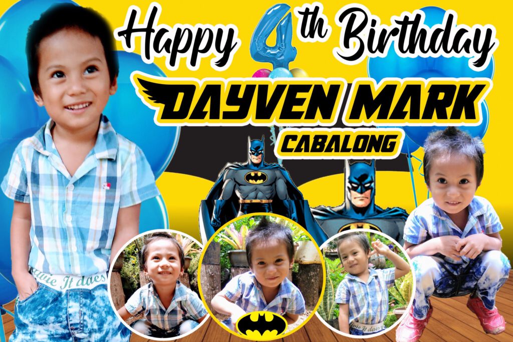 4th Birthday Batman Tarpaulin Design