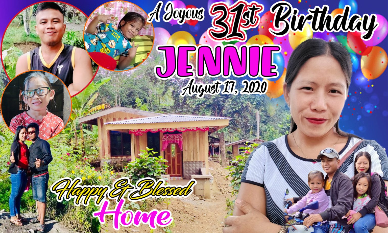 Birthday and Home Blessing Tarpaulin Design