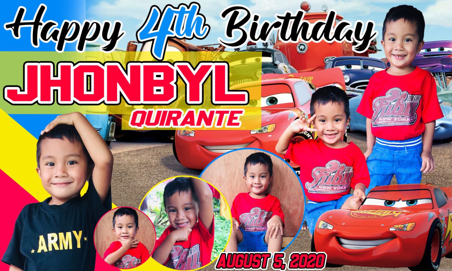 Lightning Mc Queen 4th Birthday Tarpaulin Design