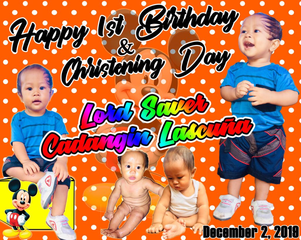 Mickey Mouse 1st Birthday Tarpaulin Design