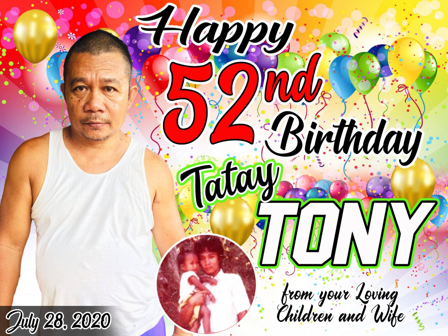 Happy 52nd Birthday Tarpaulin Design -