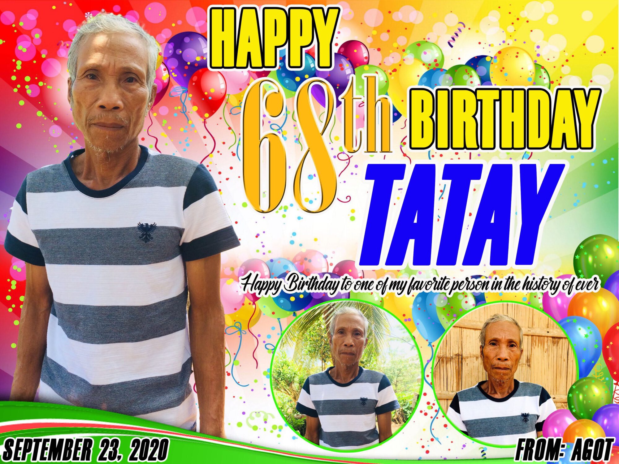 68th birthday tarpaulin design by jtarp original