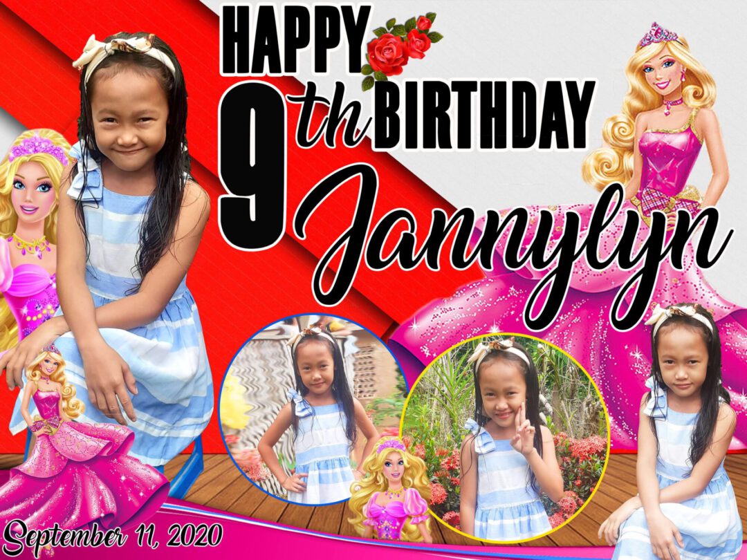 Barbie Theme 9th Birthday Tarpaulin Design