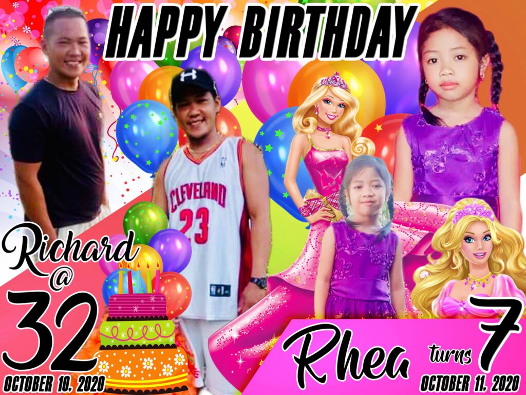 32nd and 7th Birthday Tarpaulin Design