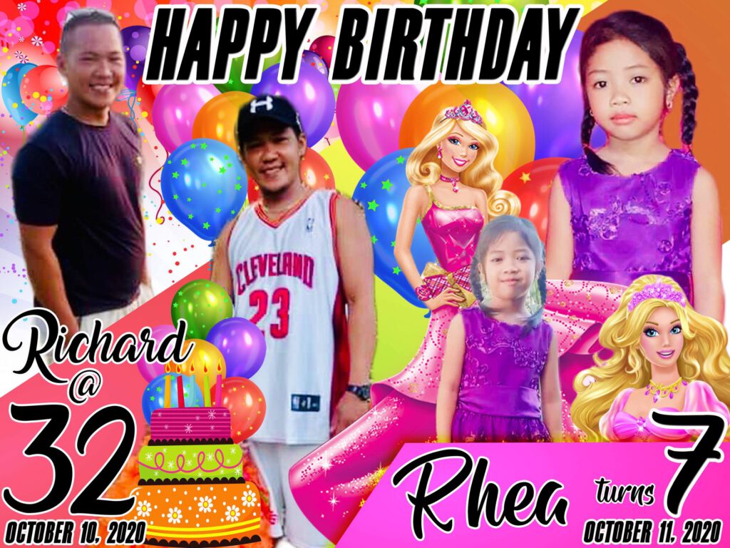 32nd and 7th Birthday Tarpaulin Design