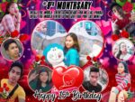 9th Monthsary and 15th Birthday Tarpaulin Design