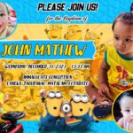 minions invitation blue and yellow motif