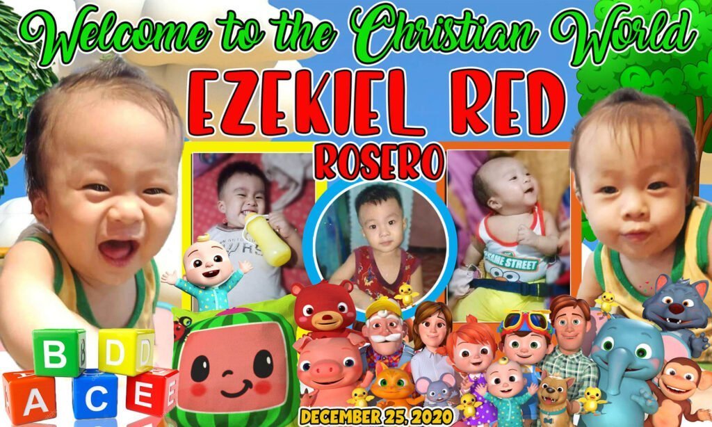 Christening Tarpaulin Design In Cocomelon Theme by JTarp - Layout