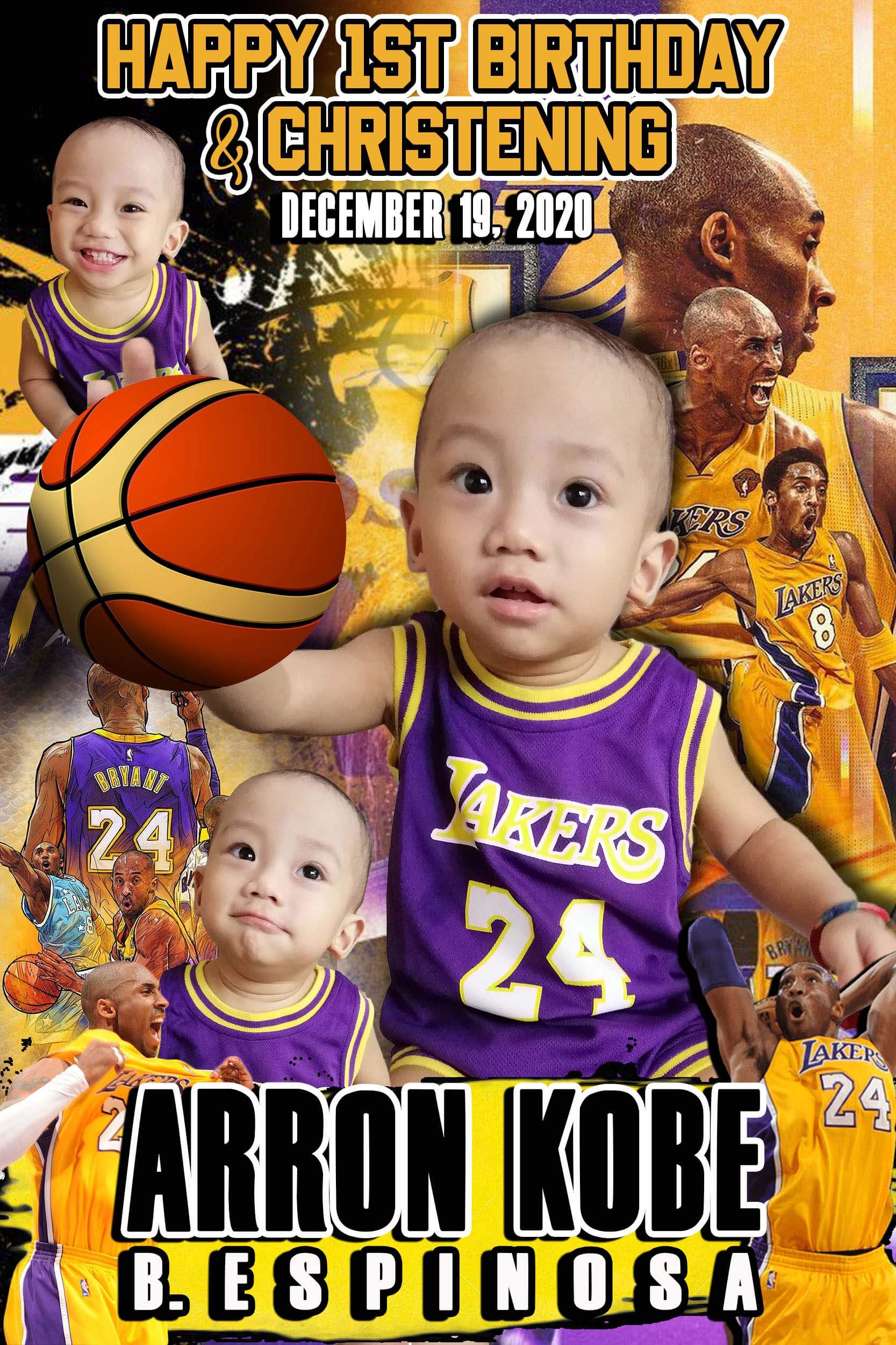 NBA Birthday Tarpaulin Template for First Birthday