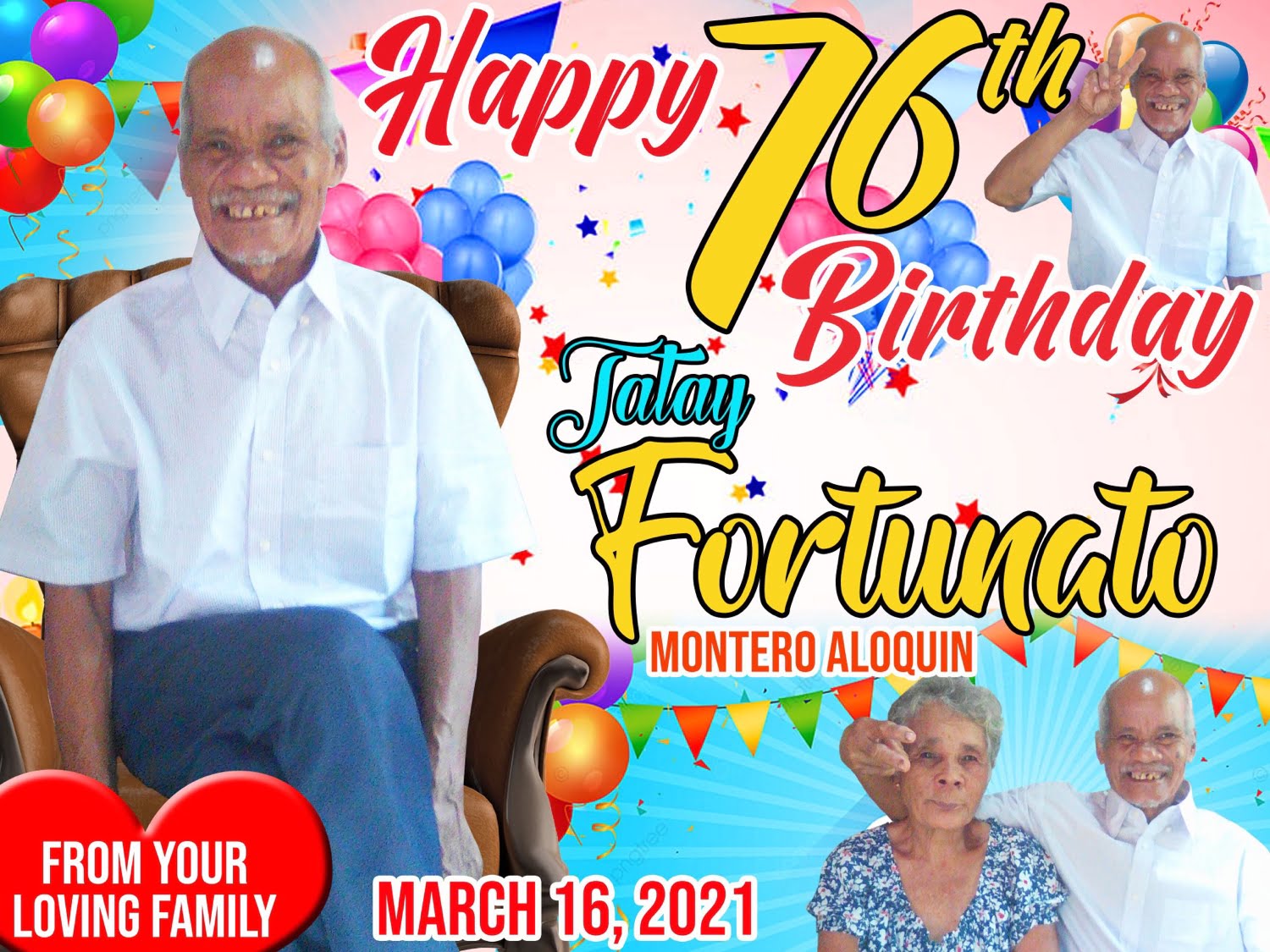 76th birthday Tarpaulin Template Psd Free Download 