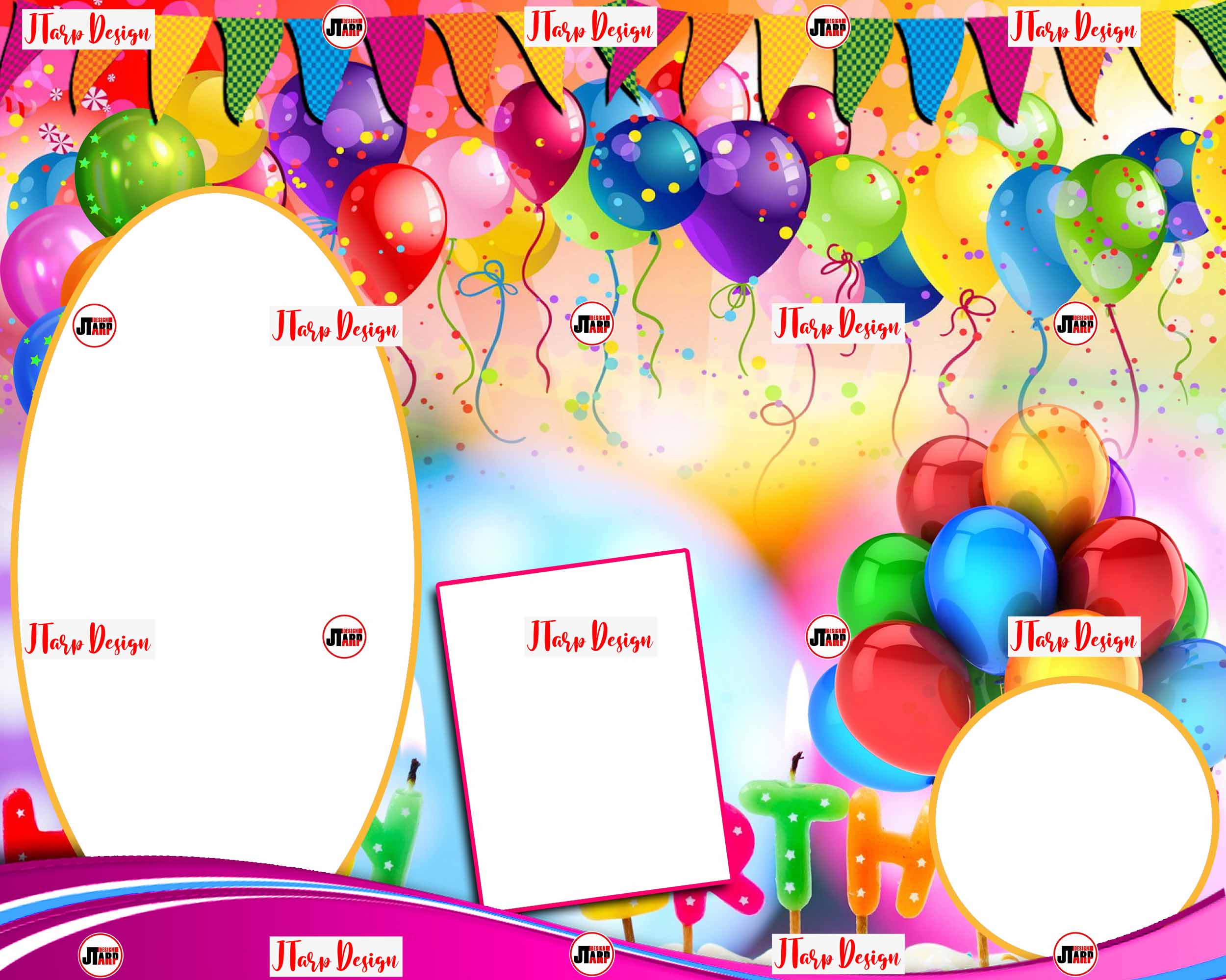 Birthday Tarpaulin Design Frame Template (PNG) - JTarp Design