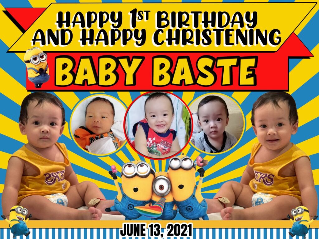 minion birthday tarpaulin layout template