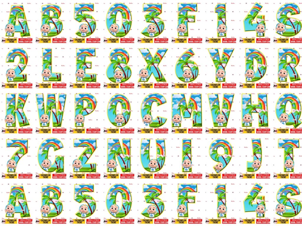 Letters a-z and number 0-9 cocomelon free printables_original