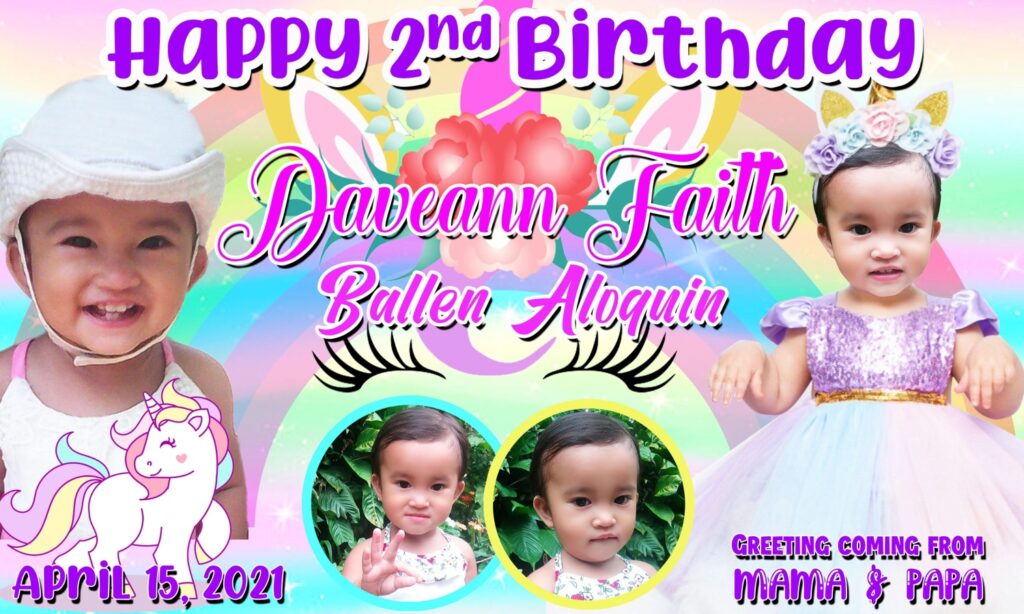 tarpaulin design unicorn 2nd Birthday