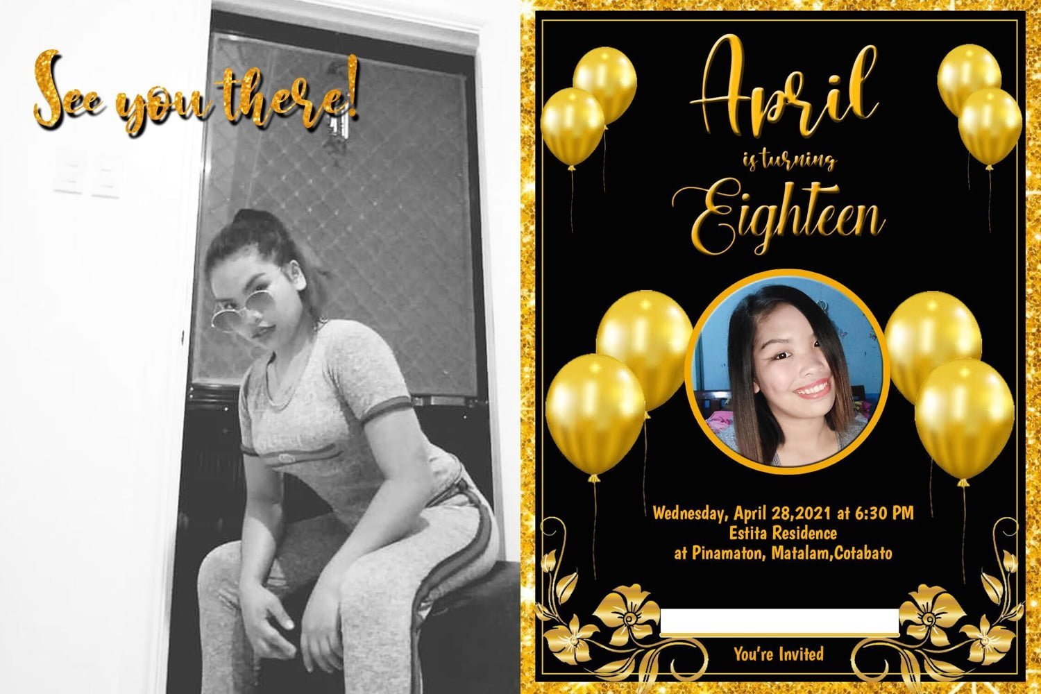 18th Birthday Invitation Design Black and Gold Theme