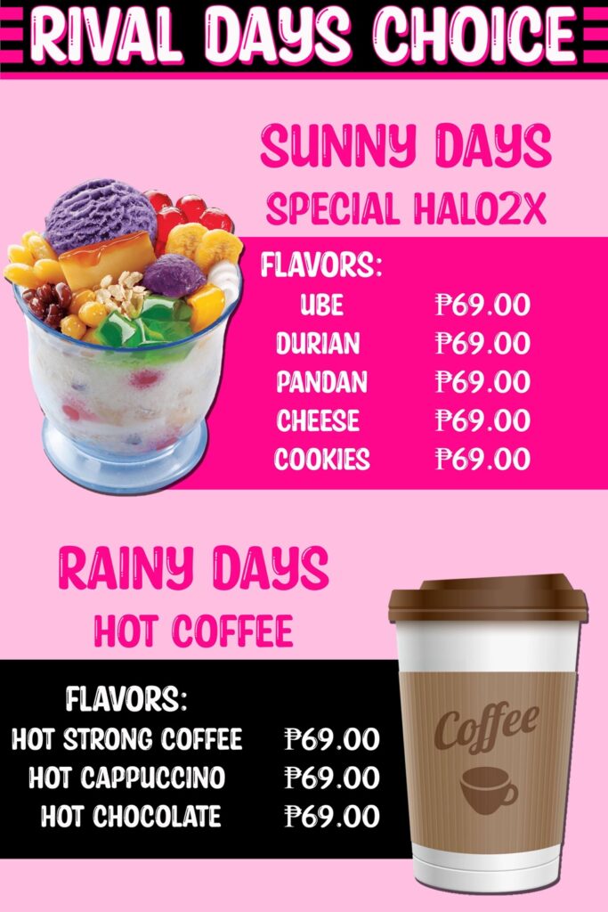 business tarpaulin design for Halo halo and Coffee