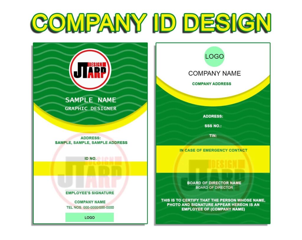 Company ID Sample Template