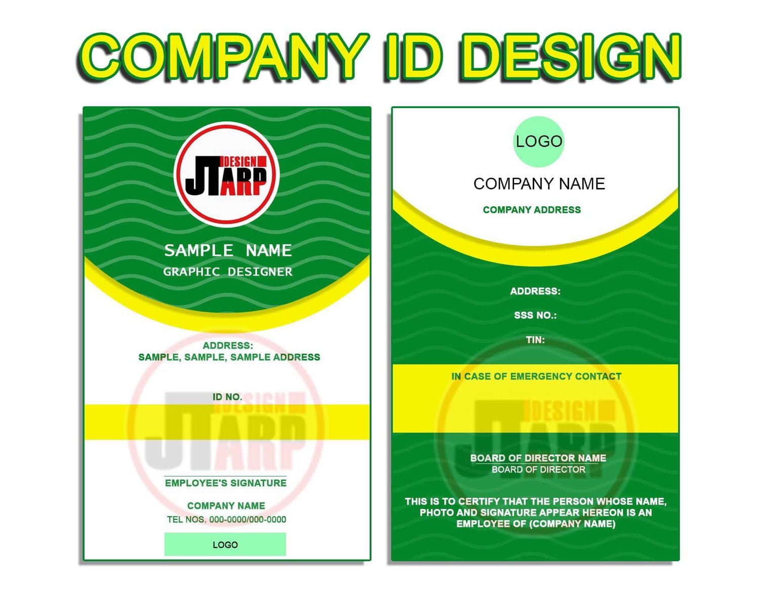 Company ID Sample Template