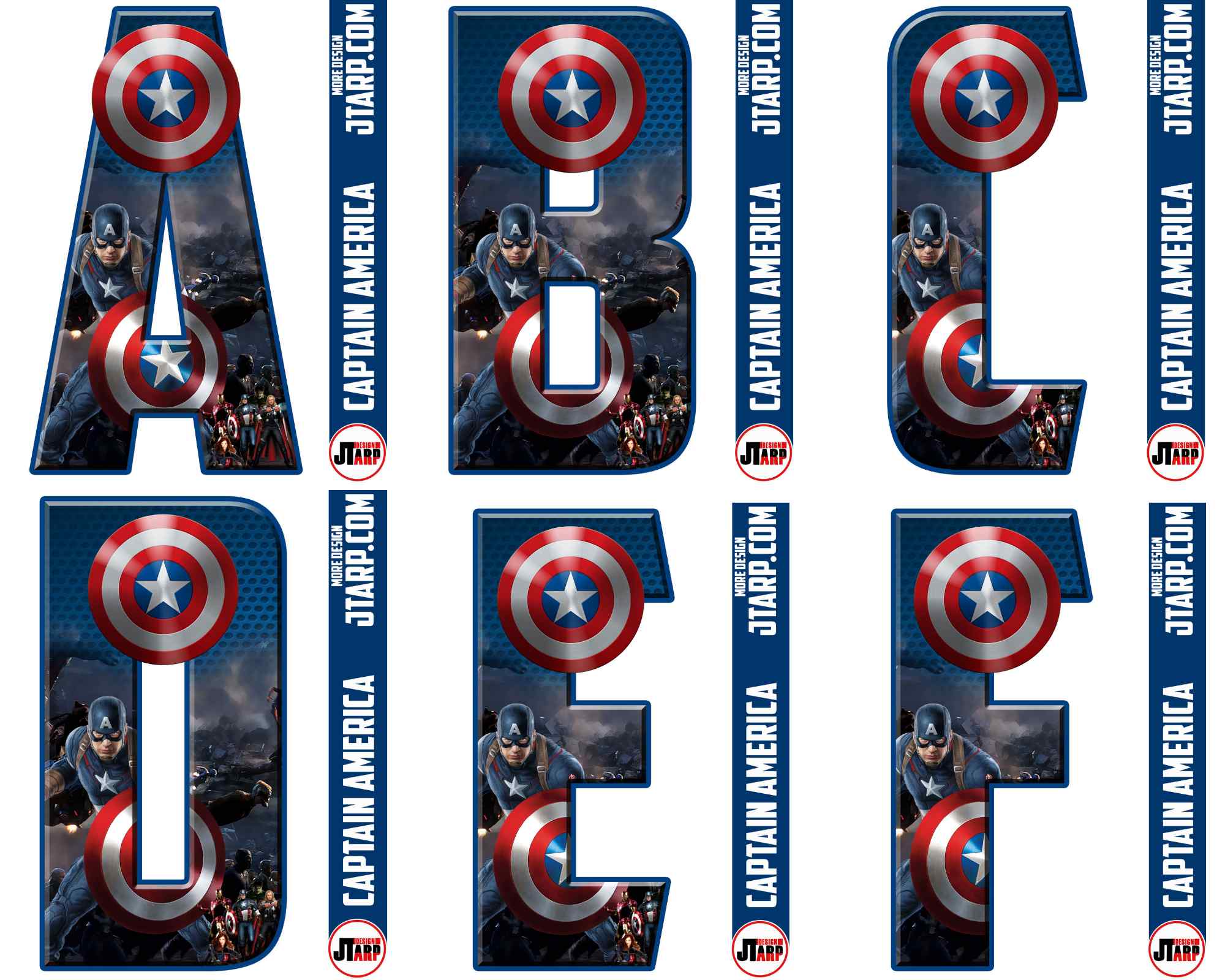 Avengers Free Printables [Captain America] Letters and Numbers