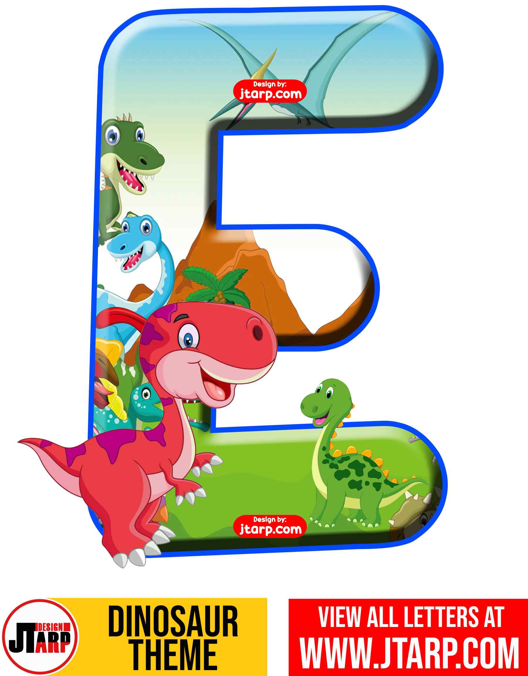 Letter E Free Printable Dinosaur Alphabet Letters