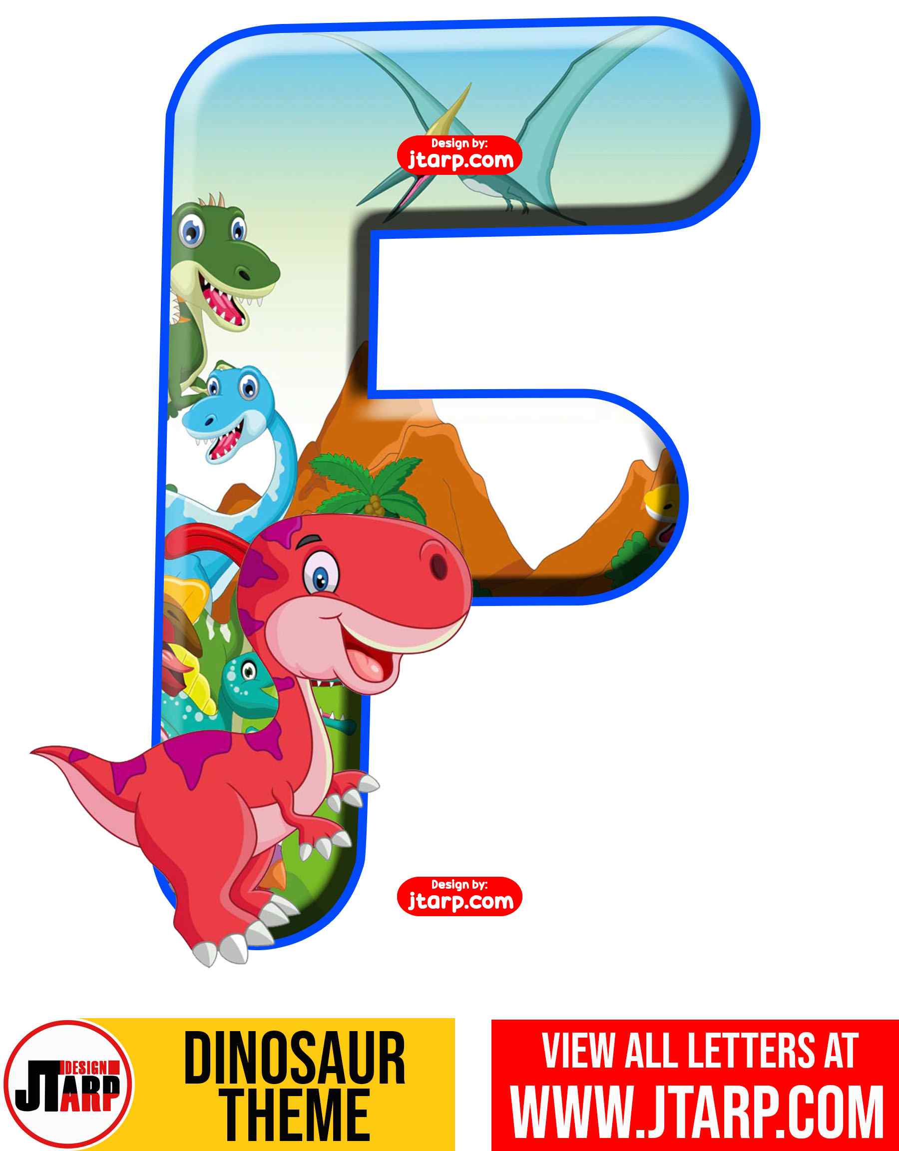 Letter F Free Printable Dinosaur Alphabet Letters