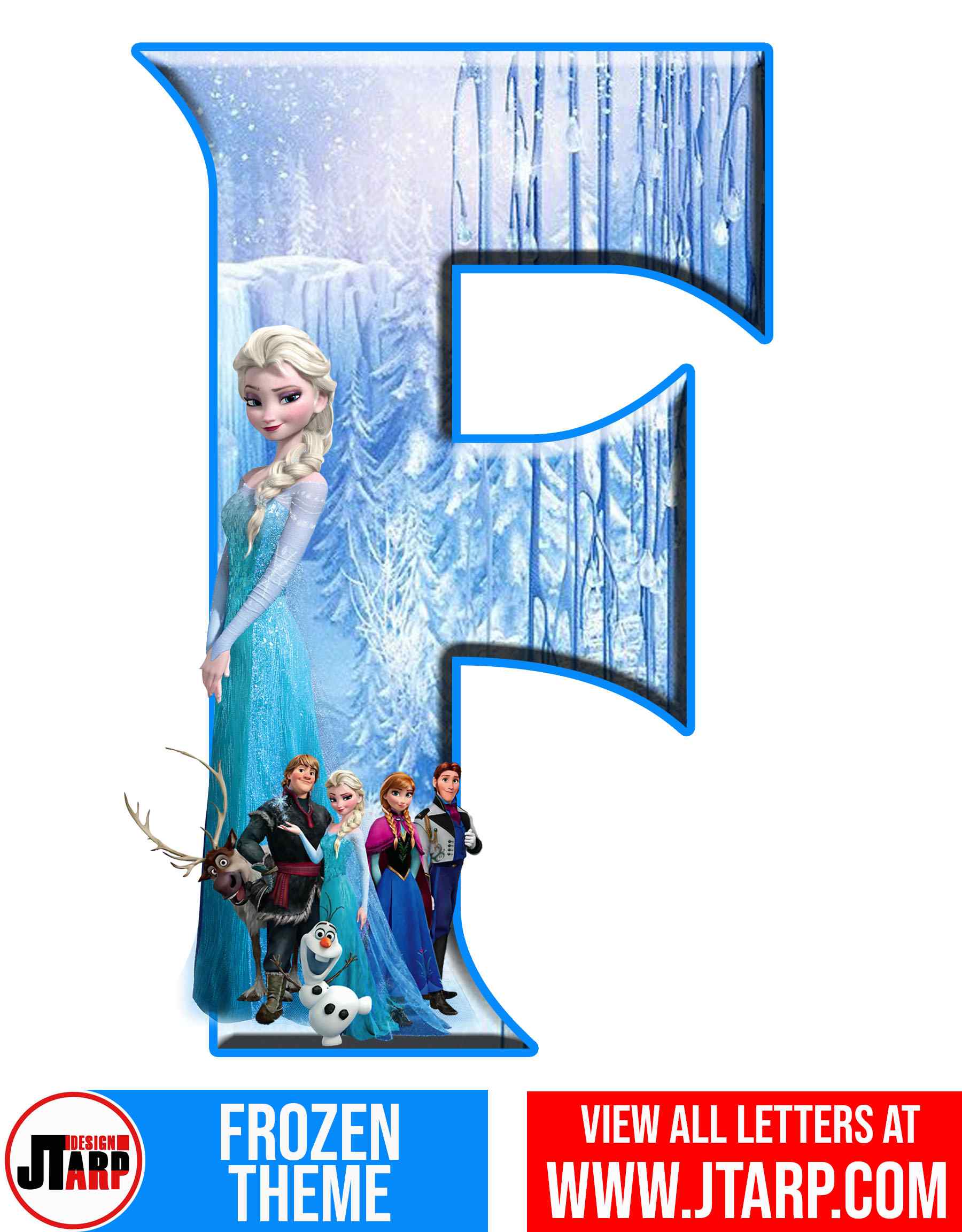 Letter F Frozen Alphabet Letters Printable Free