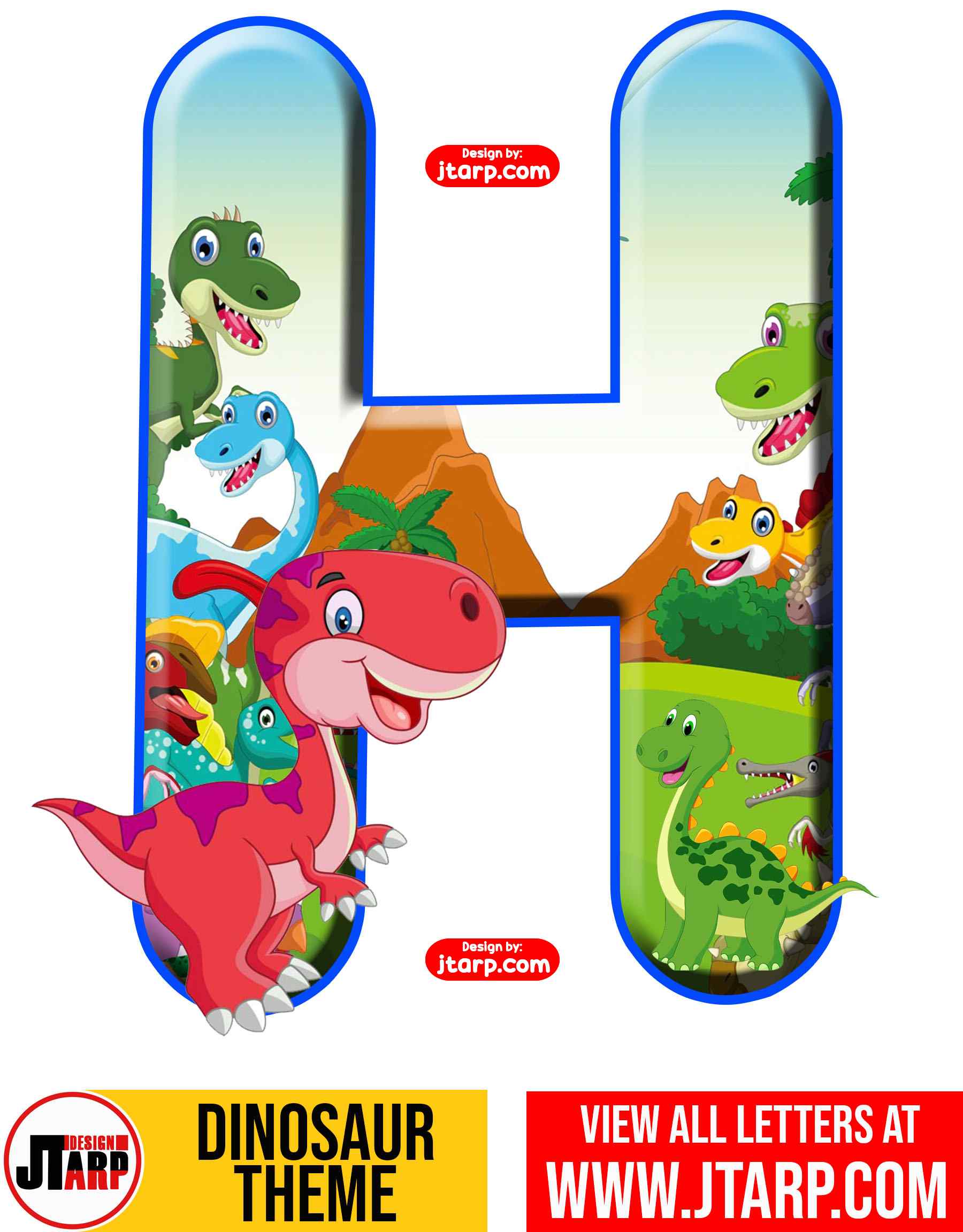 Letter H Free Printable Dinosaur Alphabet Letters