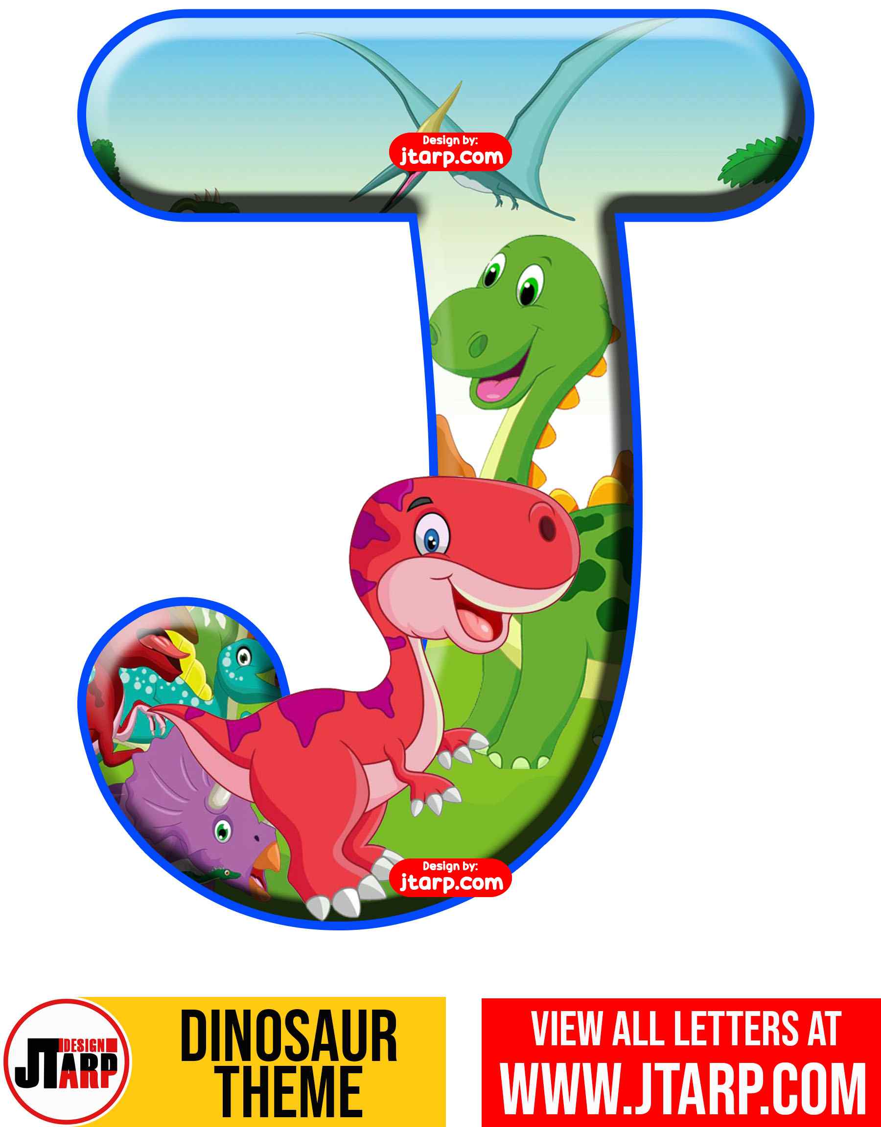 Letter J Free Printable Dinosaur Alphabet Letters