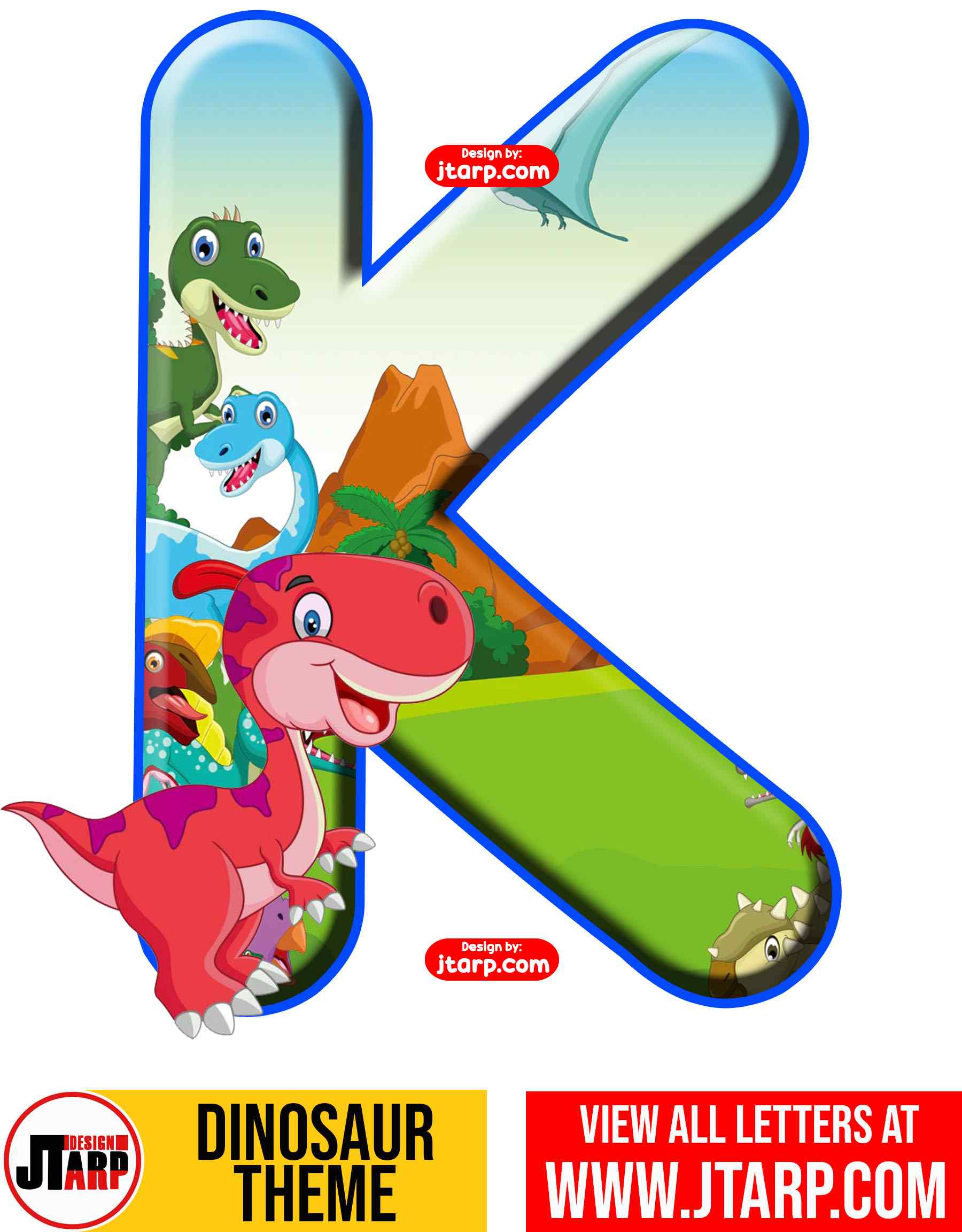 Letter K Free Printable Dinosaur Alphabet Letters