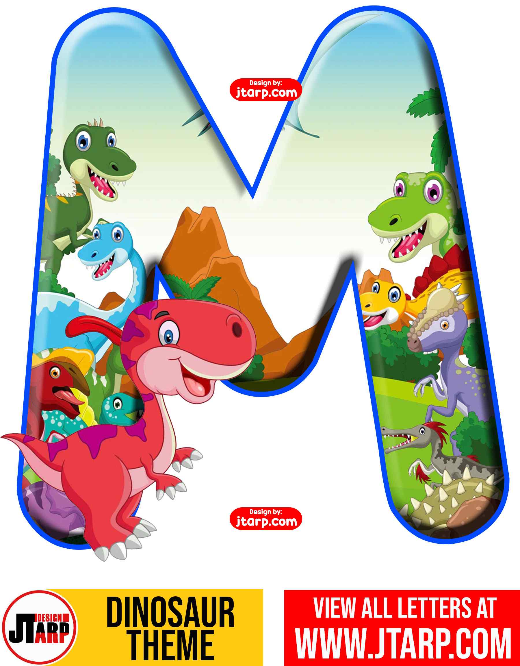 Letter M Free Printable Dinosaur Alphabet Letters