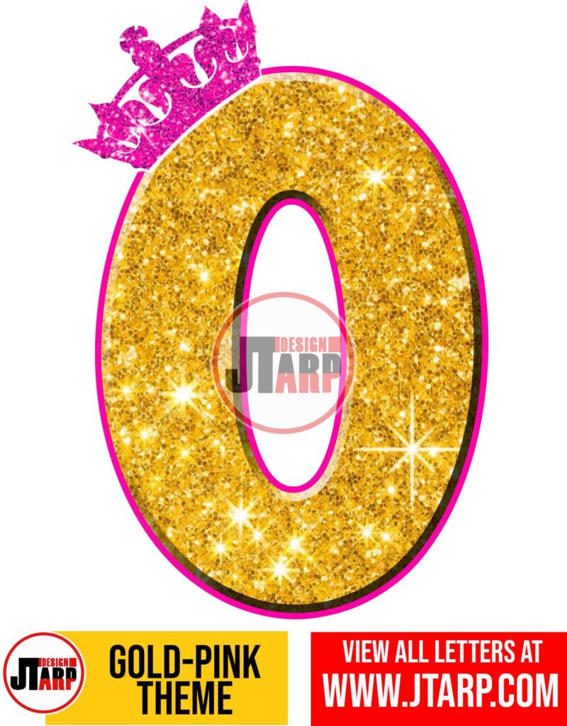 Letter O Gold and Pink Printables Tutu Unicorn Crown