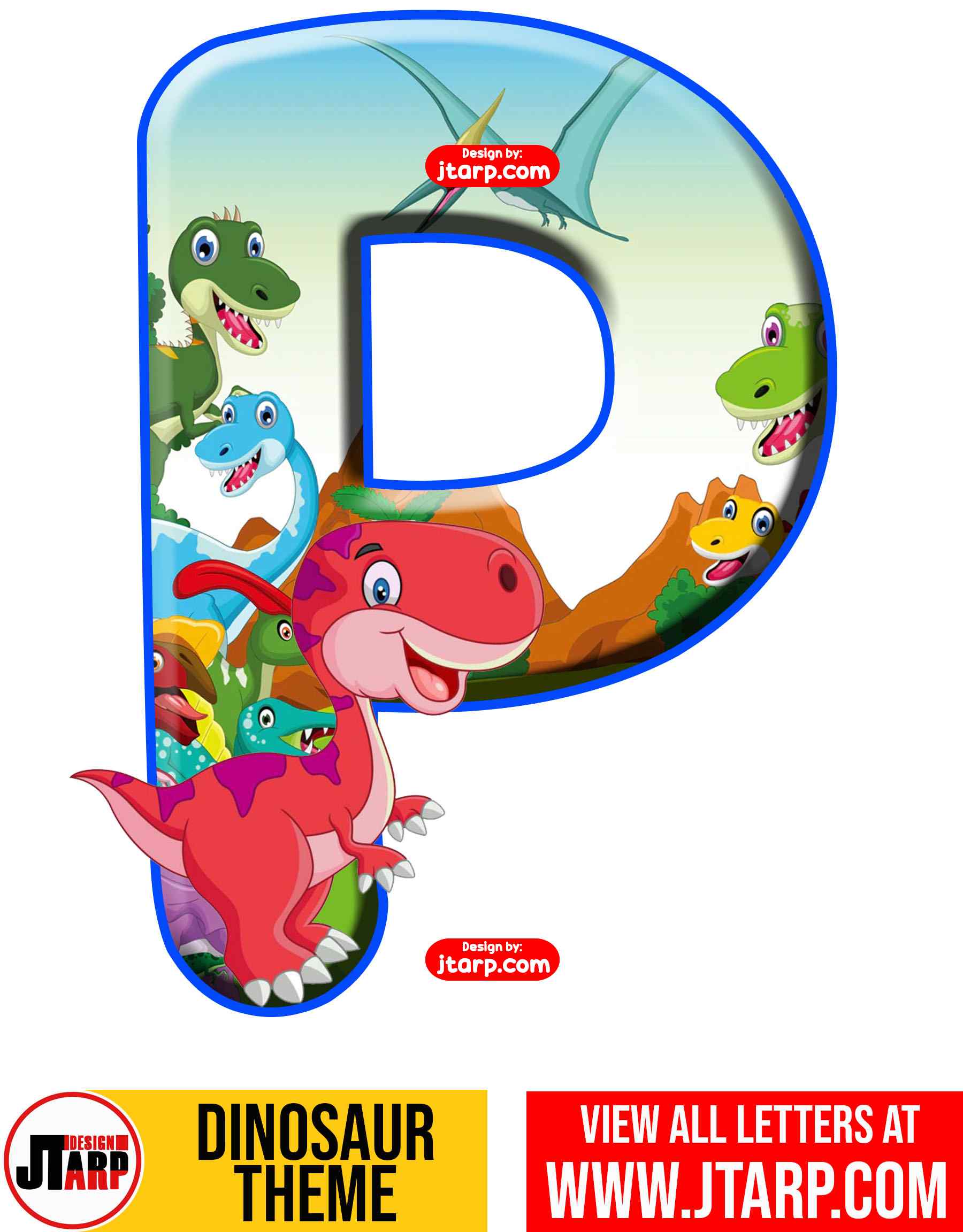Letter P Free Printable Dinosaur Alphabet Letters