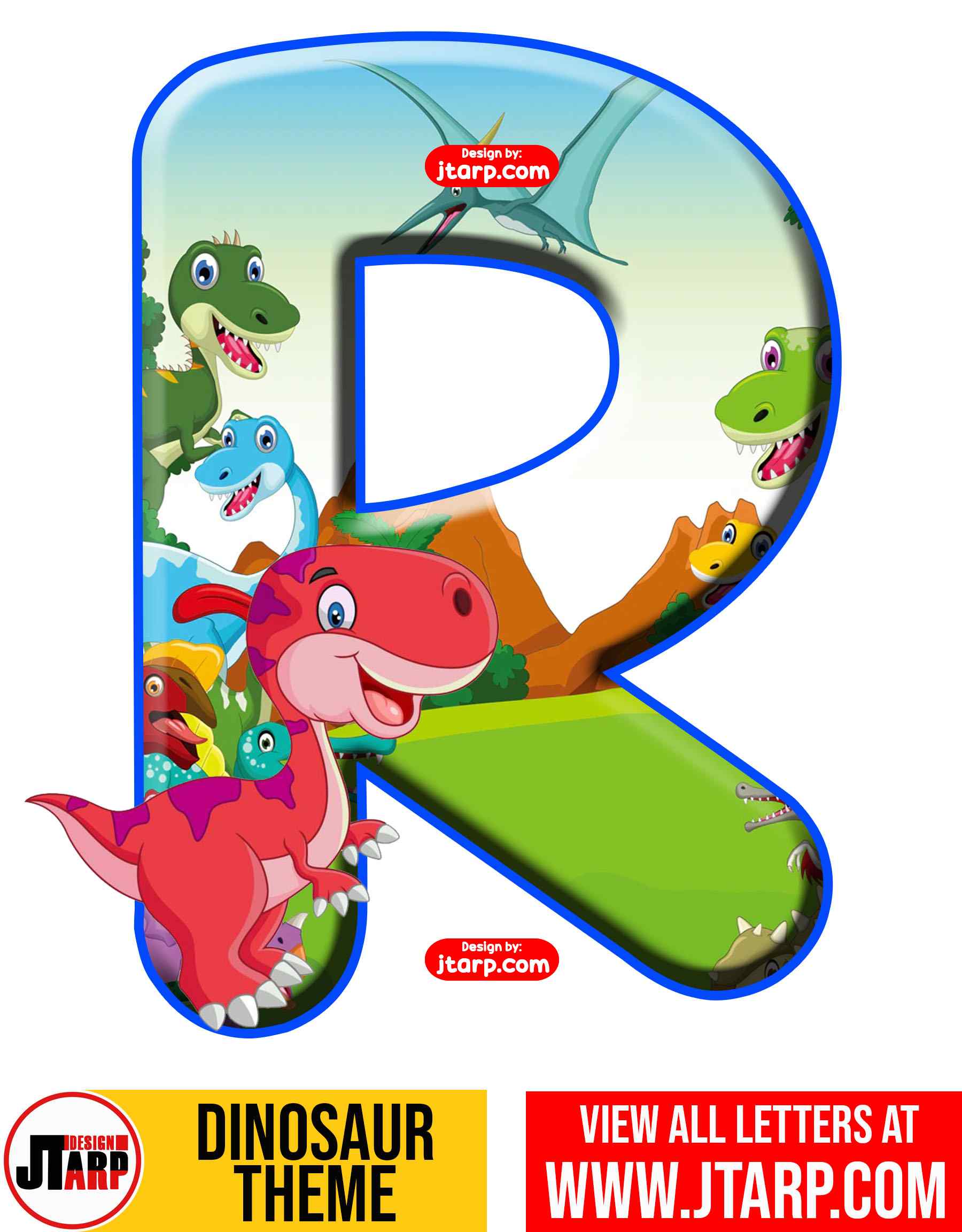 Letter R Free Printable Dinosaur Alphabet Letters