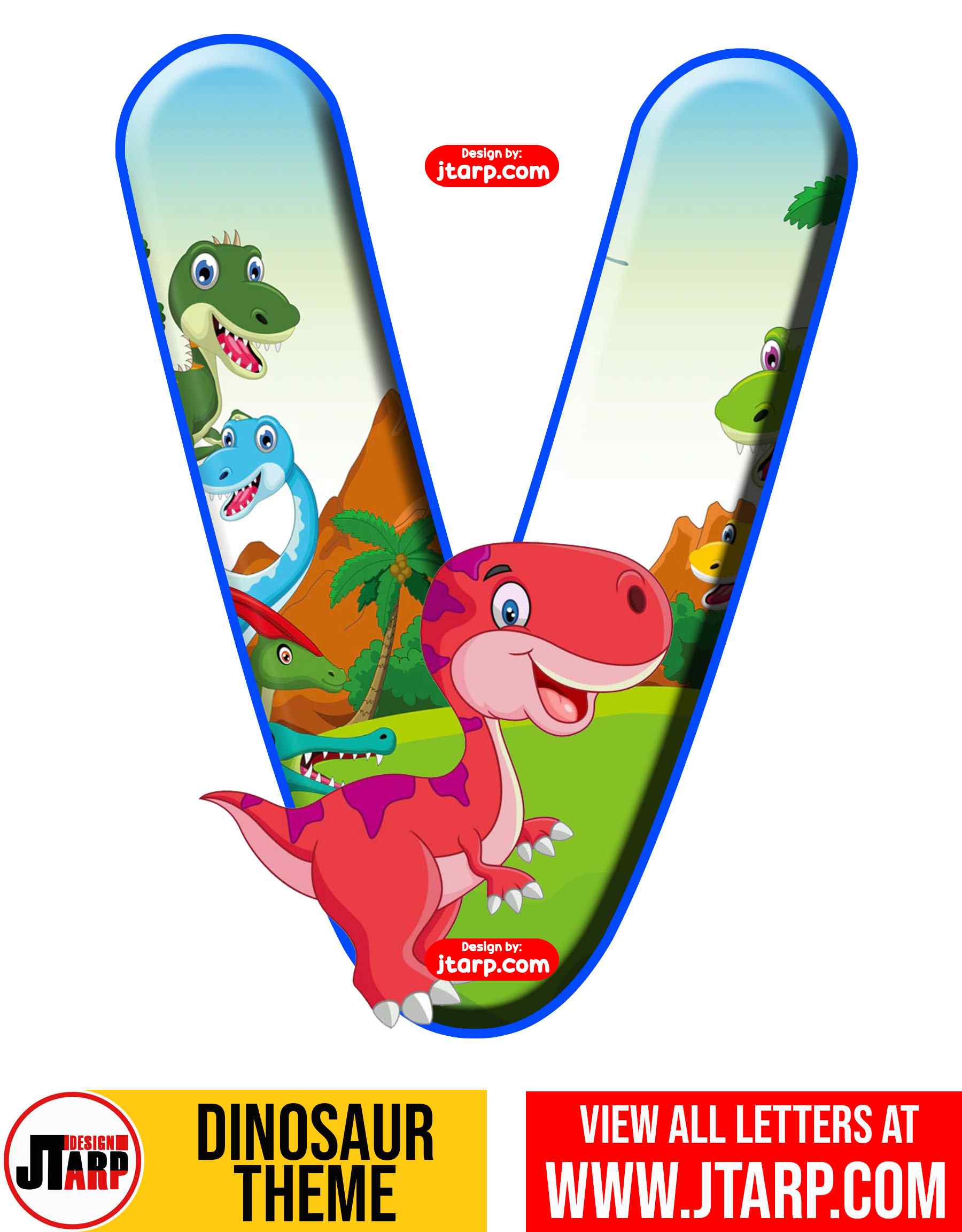 Letter V Free Printable Dinosaur Alphabet Letters