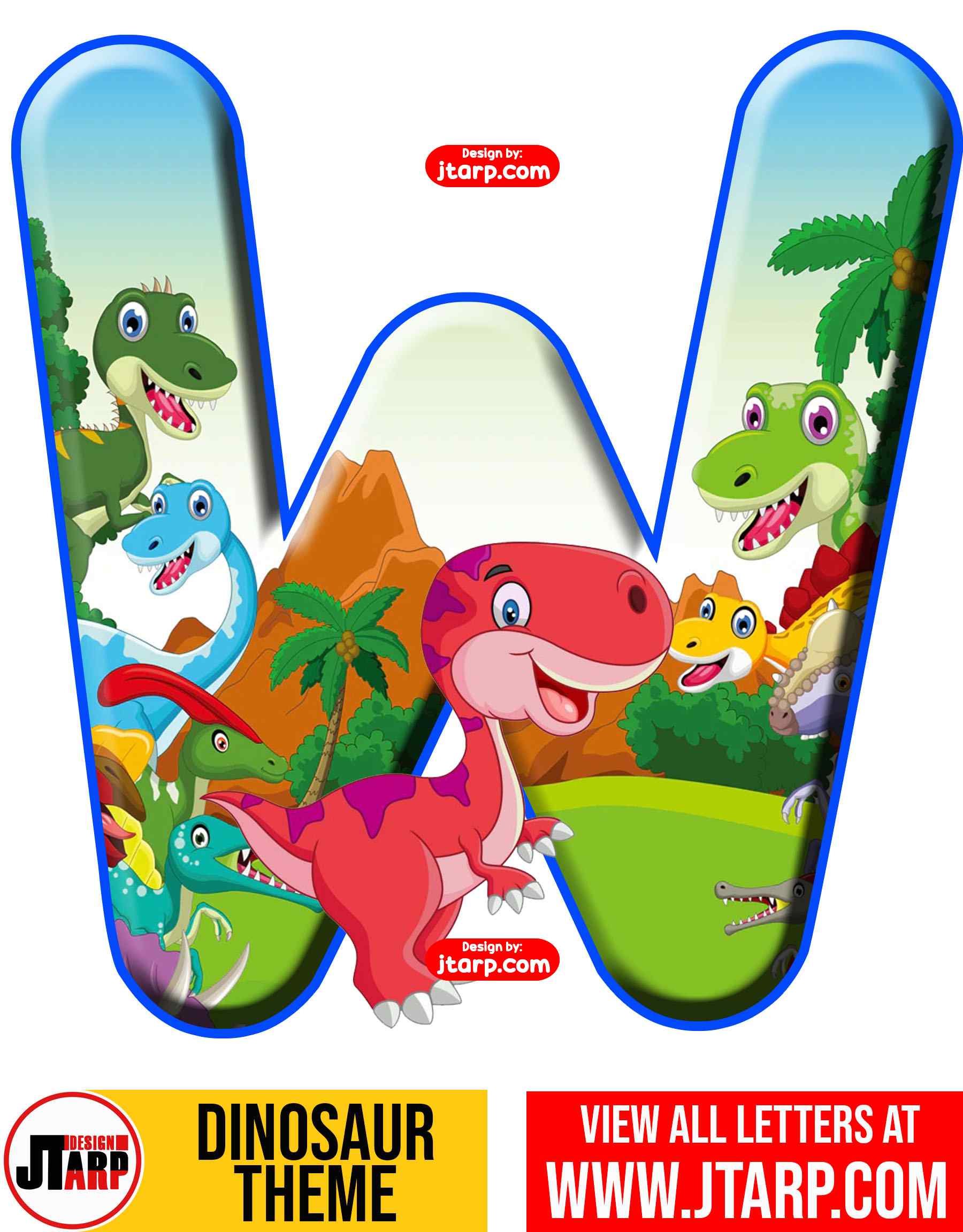 Letter W Free Printable Dinosaur Alphabet Letters