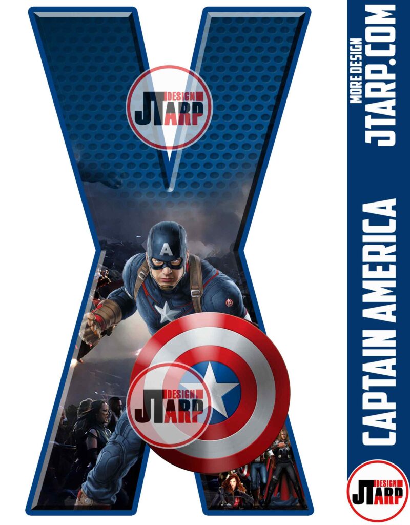 Letter X Captain America Printable