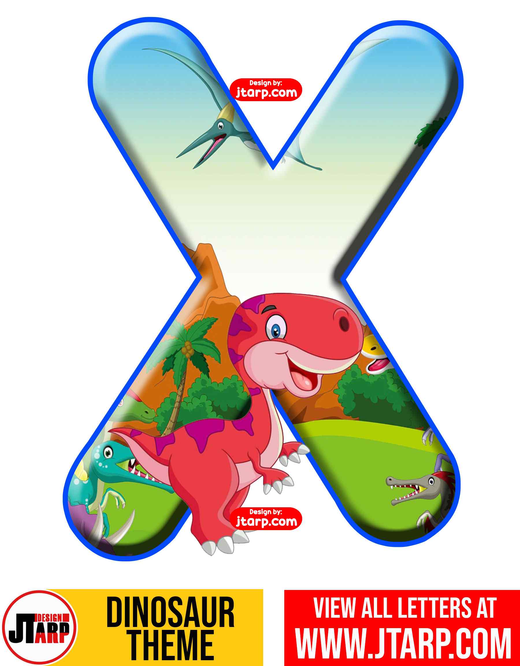 Letter X Free Printable Dinosaur Alphabet Letters