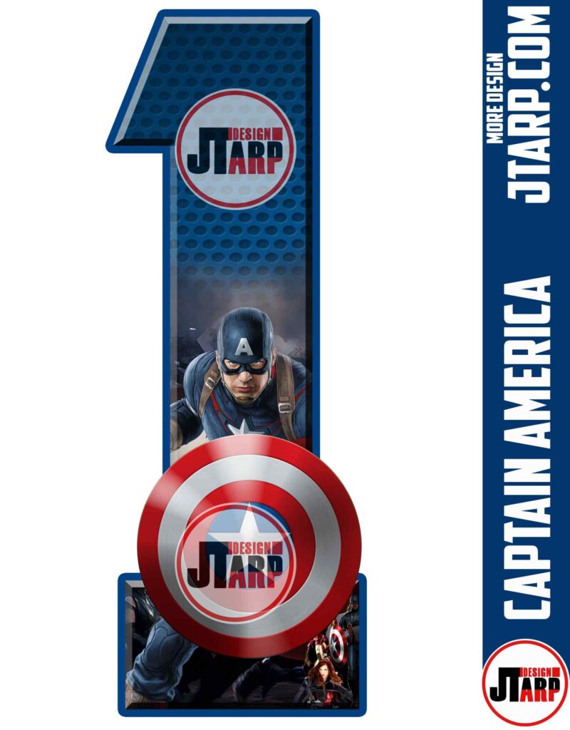 Number 1 Captain America Printable