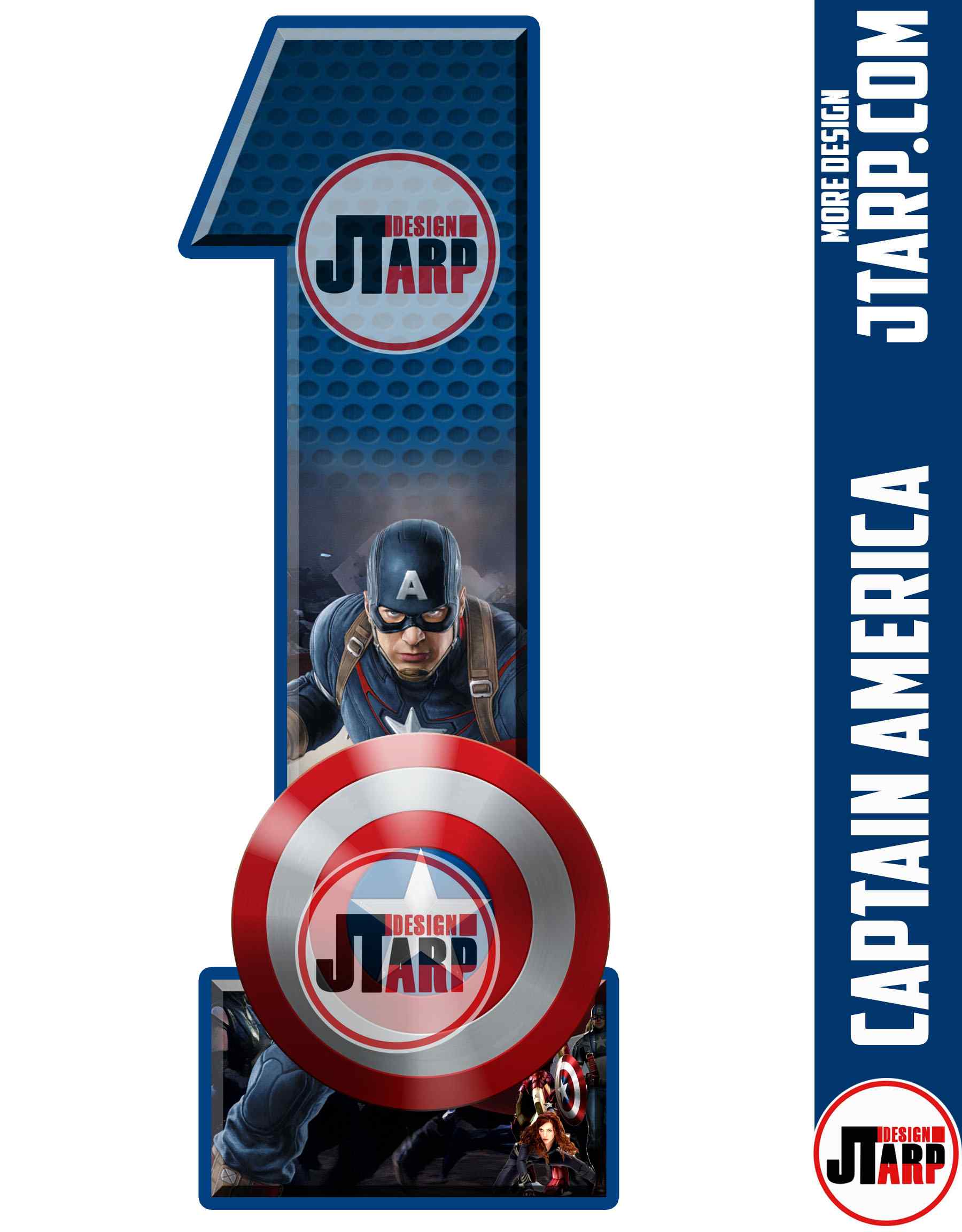 Free Captain America Printable Numbers 0 to 9