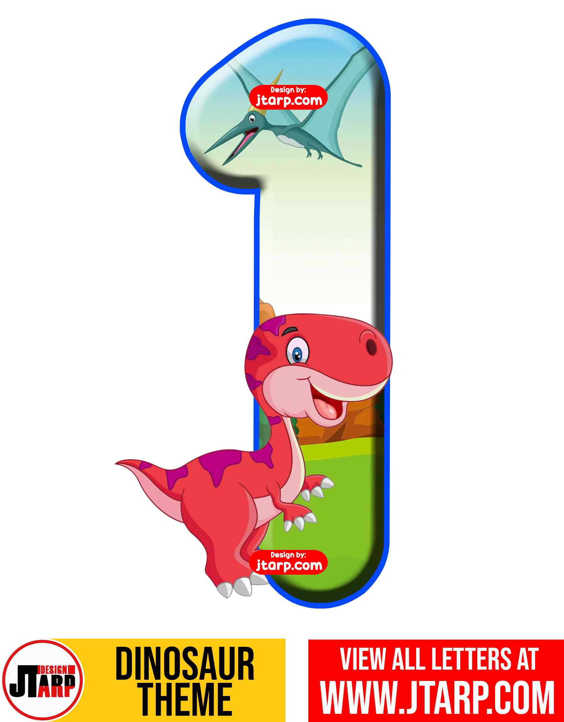 Number 1 Free Printable Dinosaur Number 0-9