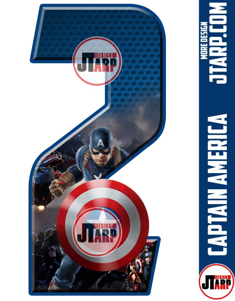Number 2 Captain America Printable