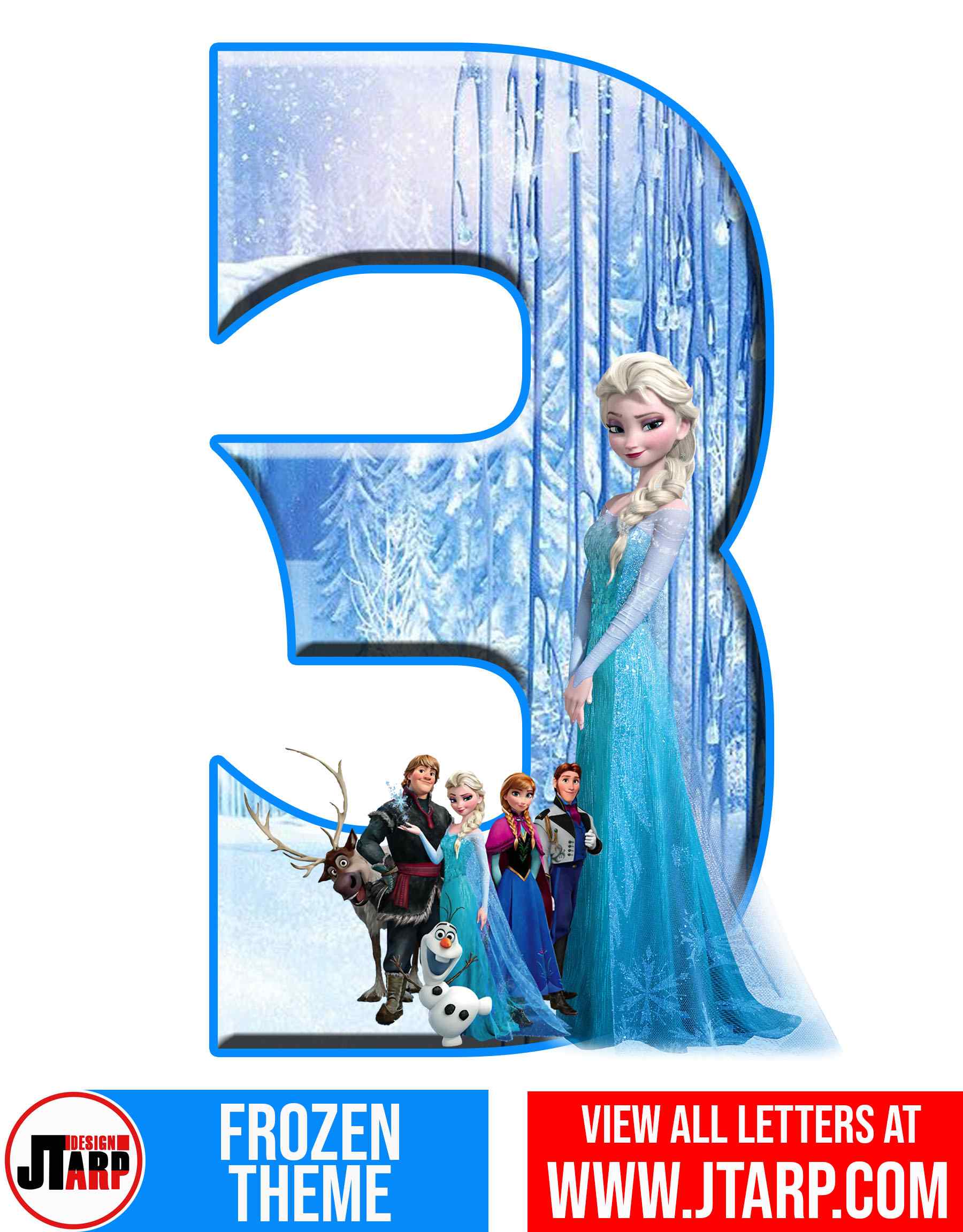 Number 3 Frozen Alphabet Letters Printable Free