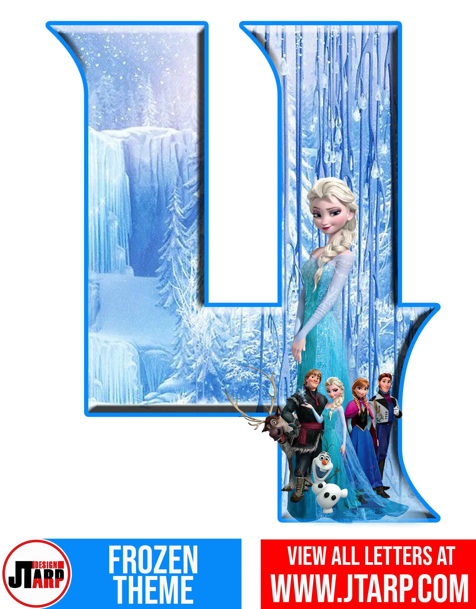 Number 4 Frozen Alphabet Letters Printable Free