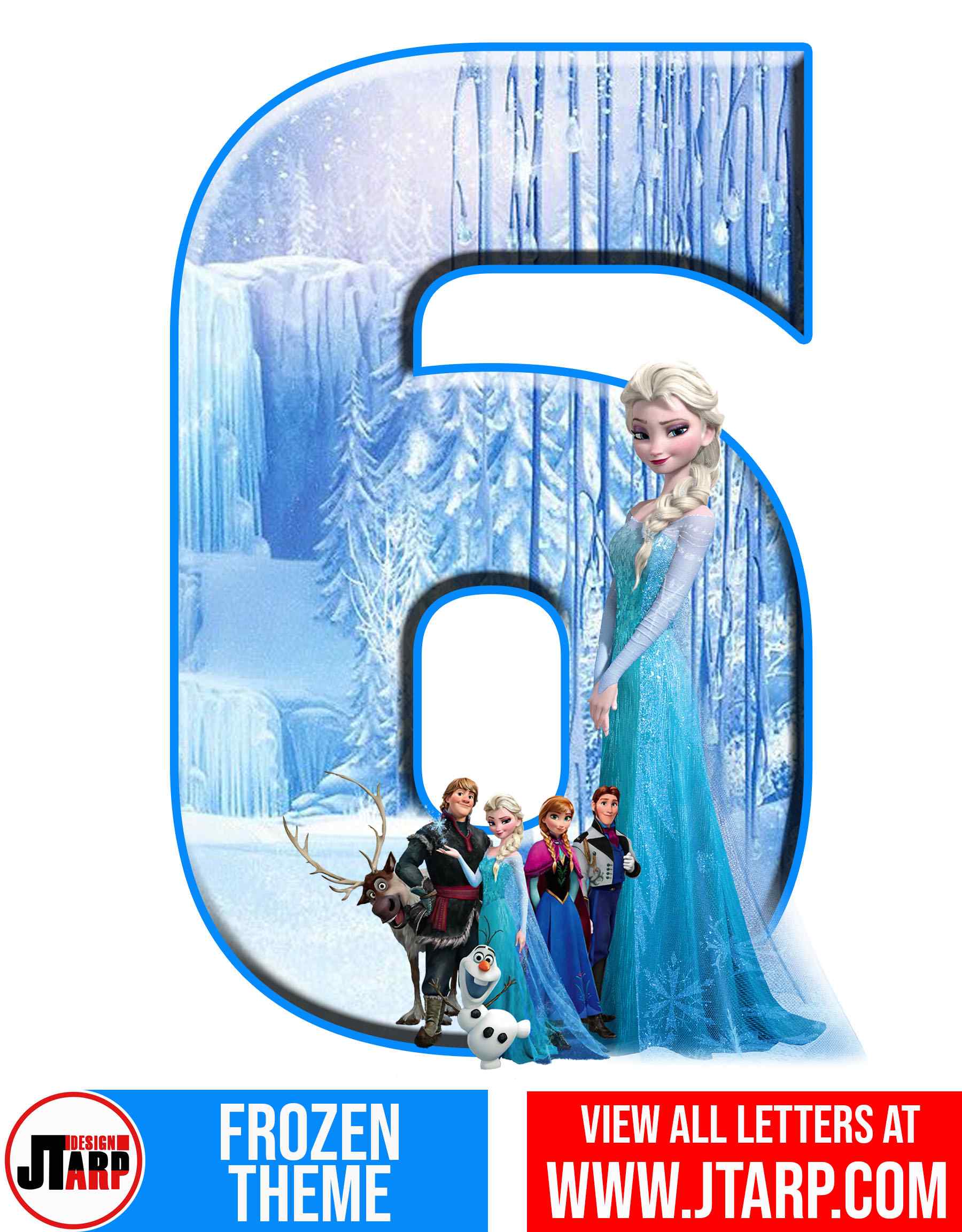 Number 6 Frozen Alphabet Letters Printable Free