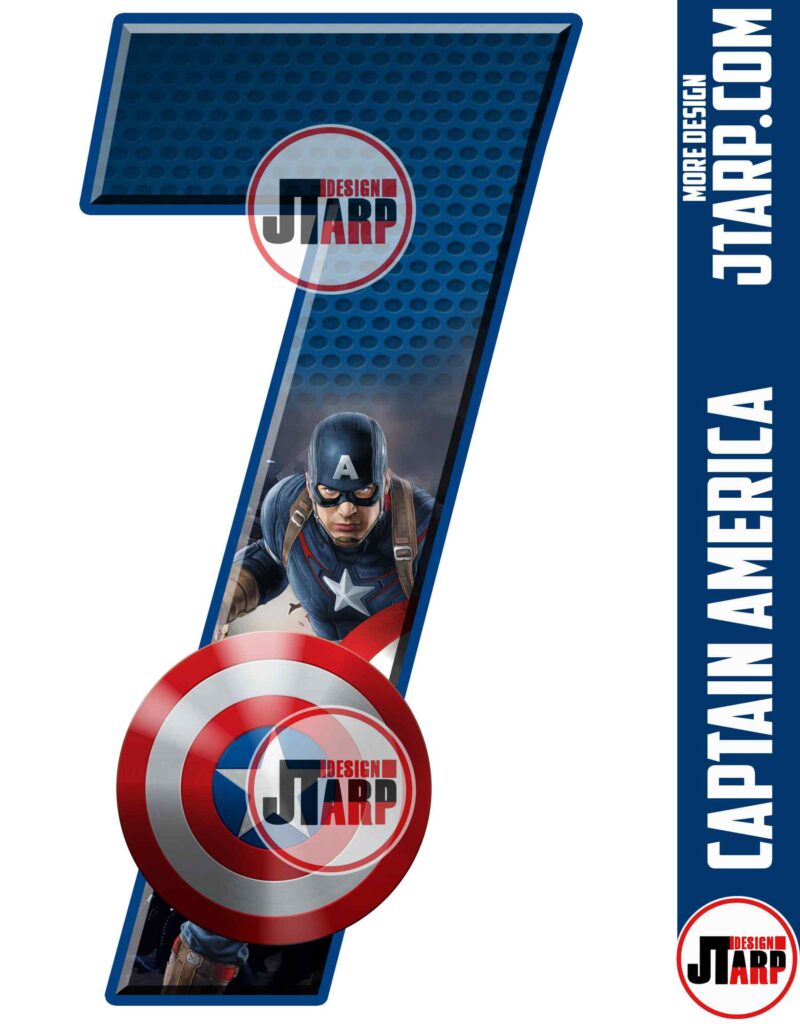 Number 7 Captain America Printable