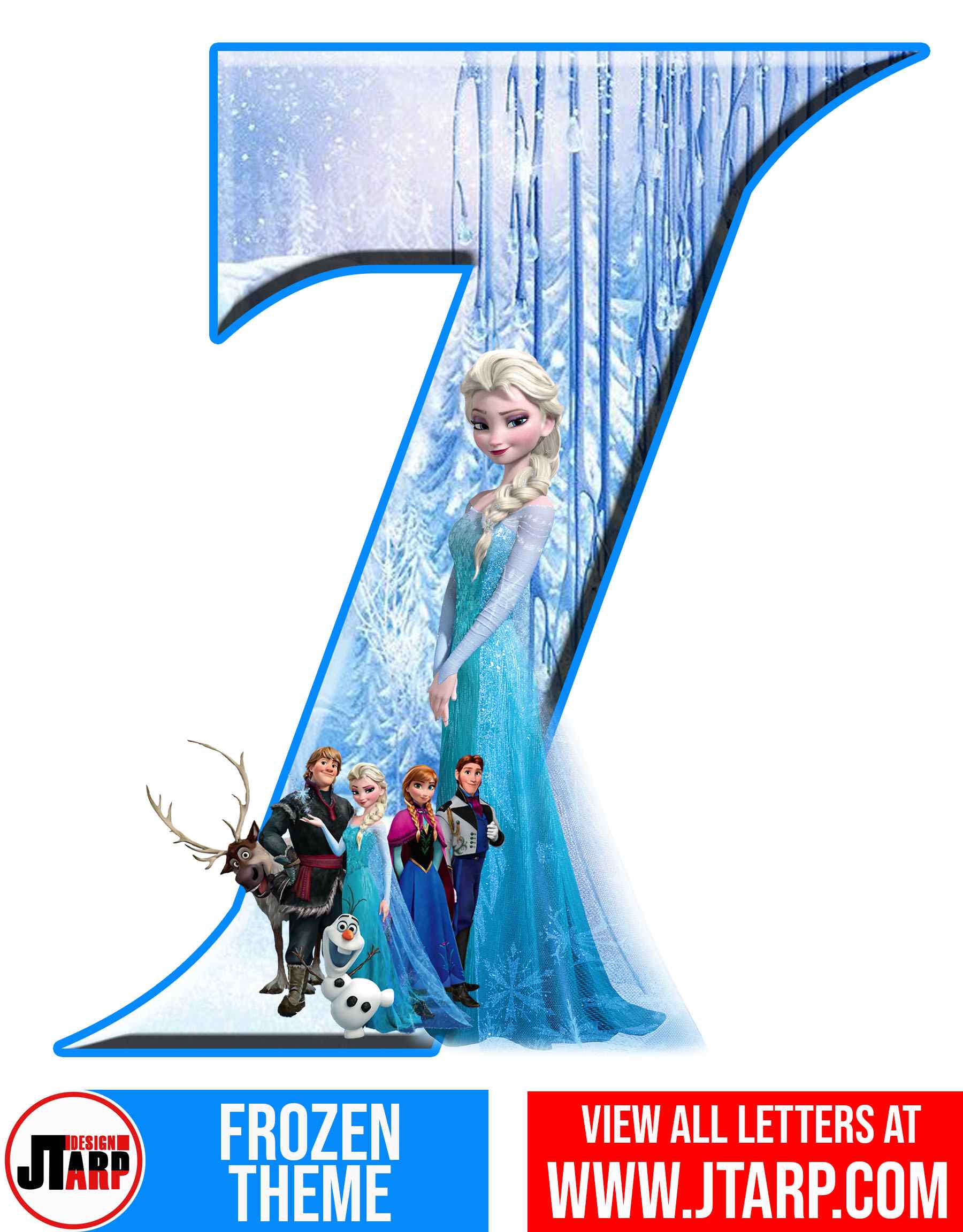 Number 7 Frozen Alphabet Letters Printable Free