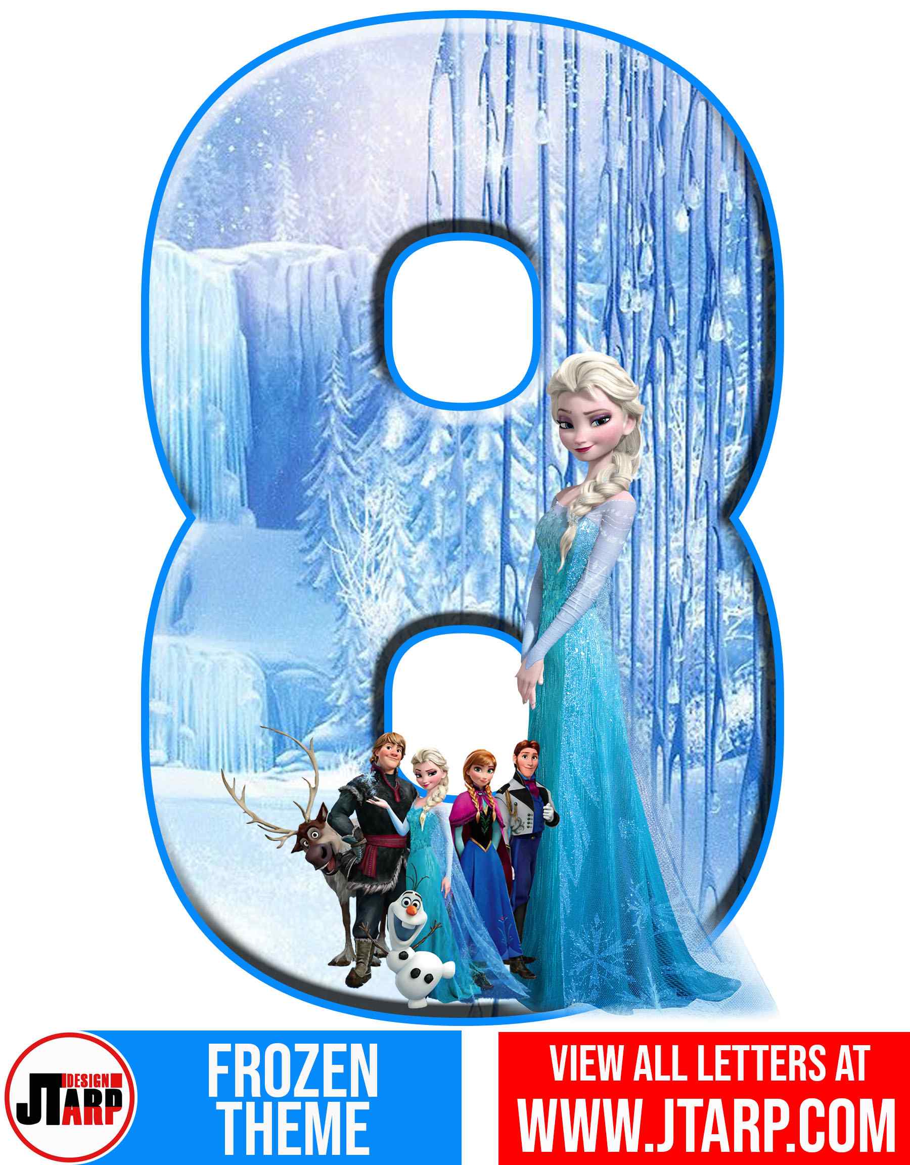 Number 8 Frozen Alphabet Letters Printable Free