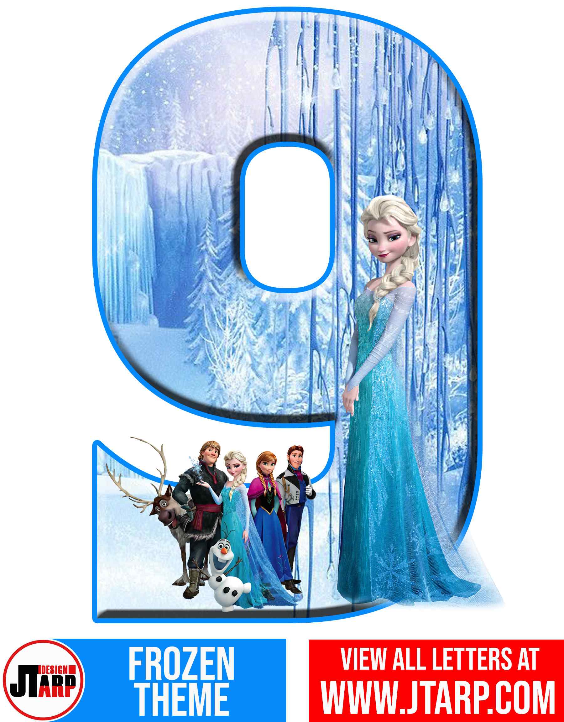 Number 9 Frozen Alphabet Letters Printable Free